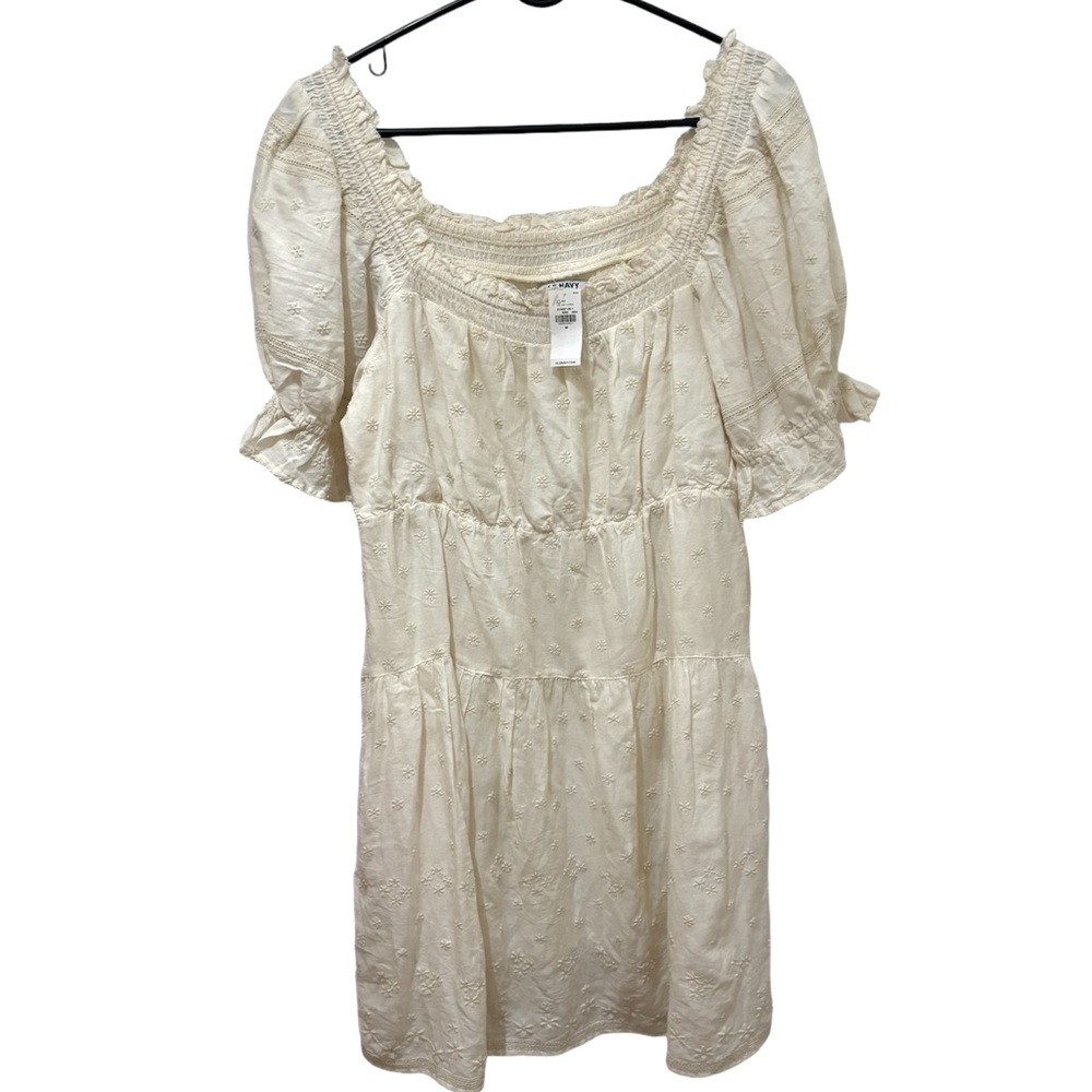 NWT Old Navy Peasant Mini Eyelet Dress Medium